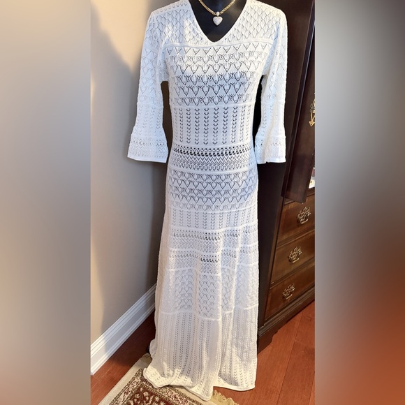 V-Neck Knit Maxi Dress/Coverup - Picture 7 of 17